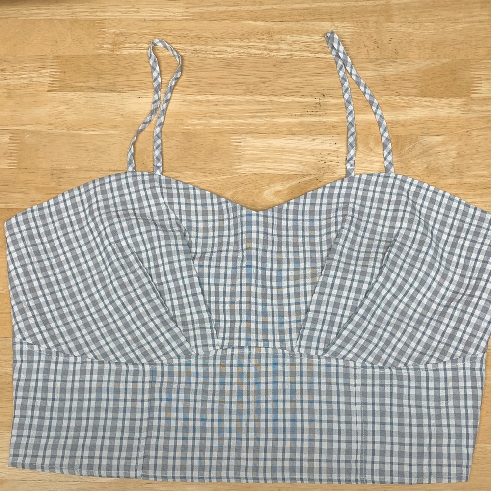 Forever 21 Gray Checkered Camisole